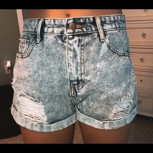 Denim Ripped Jean Shorts